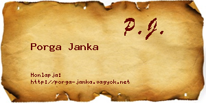 Porga Janka névjegykártya